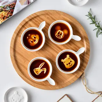 Cuisine, arts de la table en relief en céramique assaisonnement plaque de Mini animaux mignon motif de la vaisselle de la sauce de Soja vinaigre de confiture Snack Plat