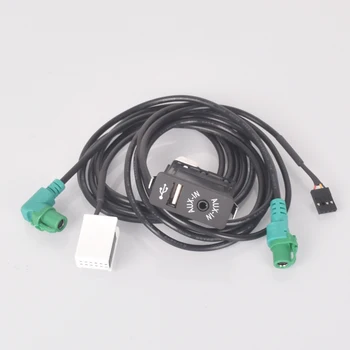 USB Commutateur Auxiliaire + Fil de l'Adaptateur de Câble Pour BMW E60 E61 E63 E64 E87 E90 E70 F25 F01 F02 F03 F04 F12 F13