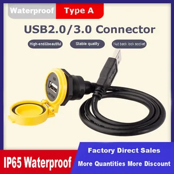 Imperméable à l'eau IP65 Industriel de 22,5 mm USB2.0 USB3.0 Prise Femelle Valets de Fixation du Panneau de Données USB Connecteur de Câble d'Extension Adaptateur