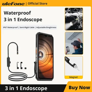 Ulefone Imperméable 3 en 1 Endoscope /Pour les ARMURES 9/ARMURE 9E/Armure de Puissance 13/Armure de Puissance 18T