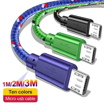 Câble Micro USB 2,4 A la Charge Rapide en Nylon Tressé Cordon de Synchronisation de Données de Téléphone Mobile de Charge de Fil Pour Samsung Xiaom Huawei Câble Microusb
