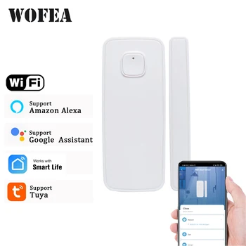 Wofea Sans Fil Porte Fenêtre Du Capteur De Tuya Smart Wifi Contact Magnétique Détecteur De Batterie N'Est Pas Inclus Le Soutien Alexa Accueil Google
