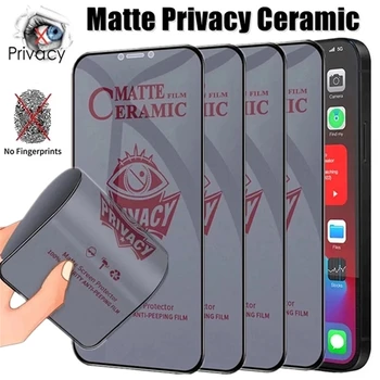 3Pcs en Céramique Mat de Confidentialité Protecteur d'Écran Pour iPhone 15 14 11 12 13 Pro Max Plus XS XR Anti Spy Vitre de Protection Film