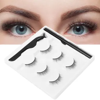 3Pairs Mode Magnétique Faux Cils Waterproof Magnétique Eyeliner Crayon pince à Épiler Portable les Cils Maquillage Set de Cils