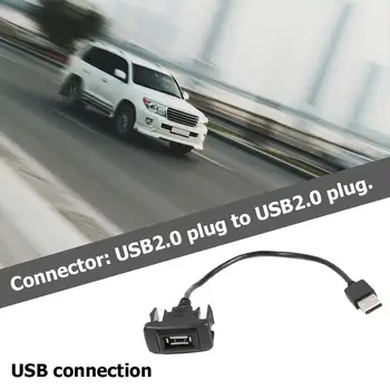 Port USB 2.0 tableau de bord de Voiture de Montage du Panneau de Mâle à Femelle en Plastique Câble d'Extension Adaptateur pour Toyota Hilux Vigo Fortuner 04-12
