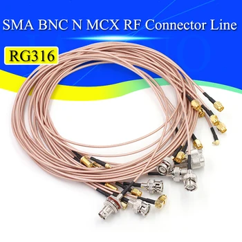 RF Câble de Connexion BNC-SMA Mâle À Femelle RG316 Câble d'Extension N/SMA À MMCX SMB Adaptateur Écrou de Cloison Extension Coaxial Javino