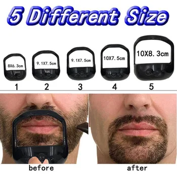 5Pcs/lot Barbe Peigne Brosse à cheveux Symétrique Couper Salon Moustache Barbe Style de Modèle pour la Barbe de Façonner l'Outil de coupe