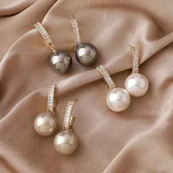 2020 Nouveau Contracté Géométrique Brillant En Cristal De Boucles D'Oreilles Principal Mode De Fines Perles Élégantes Jolies Femmes Boucles D'Oreilles Bijoux