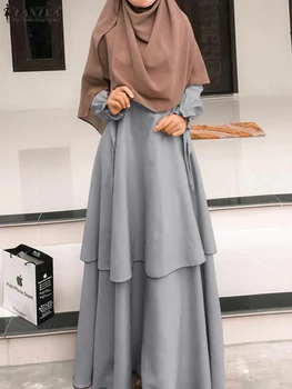 2023 Automne Musulman De La Mode Hijab Robe Casual Dubai, Abaya Turquie Kaftan Robe Robe Bain De Soleil Islamique Des Vêtements À Manches Longues Solide Vestido