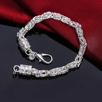 De haute qualité 925 sterling Bracelet en argent pour femme, homme, luxe, fête de Mariage Cadeaux de Noël de mode Bijoux tempérament