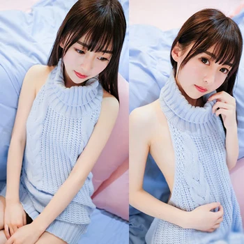 FORERUN Automne 2021 la Mode Virgin Killer Pull coréen Hors de l'Épaule à Tricoter pour Femmes de Pulls à col Roulé Backless Sexy pull-overs