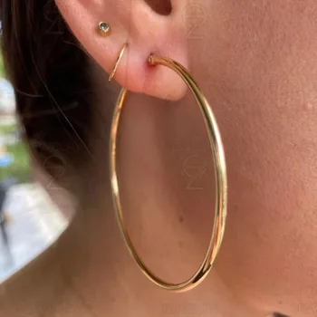 Grand Surdimensionné tube hoop boucles d'oreilles en acier inoxydable déclaration de hoop boucles d'oreilles pour les femmes minimaliste bijoux non ternir bijoux 2023