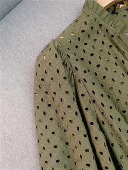 Printemps Été, des Nouvelles MAJ Robe Élégante Pour les Femmes de la Mode Dentelle Taille Haute Slim Robes de Dames de Puff Manches à Volants Fold Mini-Jupe