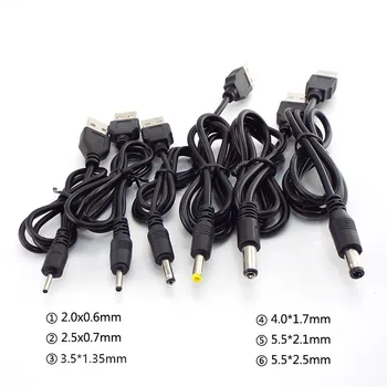 USB UN Mâle à DC 2.0 0.6 2.5 3.5 1.35 4.0 1.7 5.5 2.1 5.5 2.5 mm cordon d'Alimentation électrique Jack rallonge de câble de connecteur de chargeur