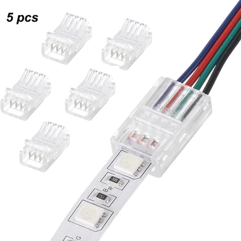 5Pcs LED Connecteur 2/3/4 Bande de LED Connecteur de 8mm 10mm RVB Bande de SMD 5050 WS2811 LED de Lumière de Bande de Fils ou en bandes de Connexion