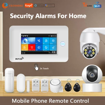 TUYA Intelligente des Alarmes de Sécurité De WIFI à la Maison sans Fil Alarme à la Maison APPLICATION de Contrôle à Distance Compatible Avec Alexa Systèmes d'Alarme Maison