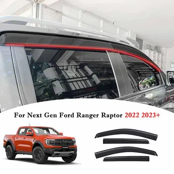 Fenêtre Visière Fenêtre Dflectors pour Ranger Ford Raptor Next Gen 2022 2023+ Cabine Double Modèle Weather Shield Soleil, Pluie, Garde-4PCS