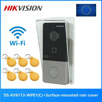 HIKVISION Multi-langue DS-KV6113-WPE1(C) IP Sonnette,WiFi Sonnette de Porte , téléphone, Interphone Vidéo, imperméable à l'eau , de carte d'IC de déverrouillage