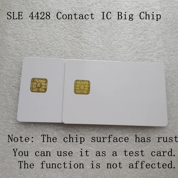 2pcs SLE4428 Contact d'IC de Puce Big - PVC Blanc de la Carte à Puce 30mil Brillant Remarque la Surface de La Puce A de la Rouille