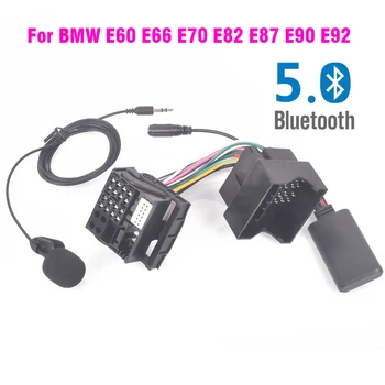 Pour BMW E60 E61 E66 E70 E82 E87 E88 E90 E91 E92 E93 Radio Harnais de Brancher le Microphone mains-libres Bluetooth 5.0 Adaptateur AUX