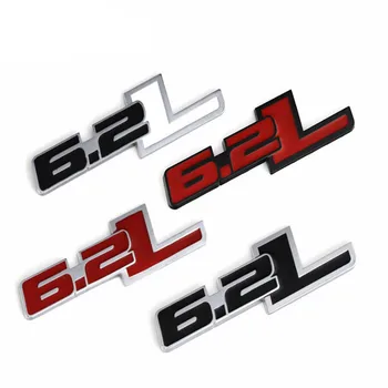 Métal Autocollants de Voiture Emblème Auto Tronc Badge Autocollants pour Ford F150 6.2 L Chevrolet C7 Camaro 2011-2015 6.2 L de Style de Voiture Accessoires