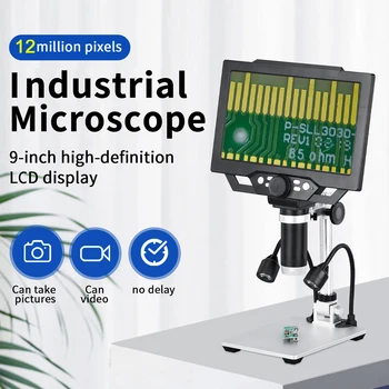 G1600 Microscope Numérique 12MP 9 pouces LCD 1-1600X Continue d'Amplification de la Photo de Mode de Lecture Vidéo 16 Langues Microscope