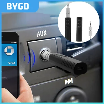 BYGD sans Fil Bluetooth 5.0 Récepteur Émetteur Adaptateur Jack 3,5 mm Pour Voiture Musique Audio Auxiliaire A2dp Casque Récepteur kit mains libres