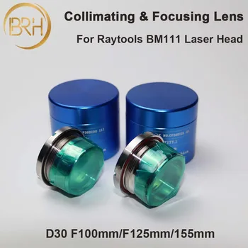 BRH BM111 0-3KW Collimation & Lentille de Focalisation D30 F100 F125/F155mm avec support de Lentille pour Raytools Tête de Découpe par Laser BM111