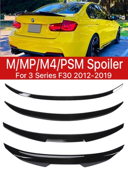 La Fibre de carbone à l'Arrière de la Lèvre Tronc Pare-chocs Spoiler de Toit Splitter MP M4 PSM Aile de Style pour BMW Série 3 F30 F31 F35 2012-2019 Noir Brillant