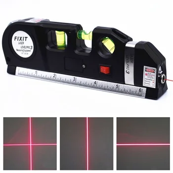 Niveau Laser Verticale de la Ligne de Mesure de Bande Ajustée Multifonction Standard de la Règle Horizontale Lasers Aligneur avec la Croix Faisceau de Lumière
