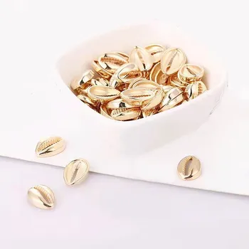 50/100pcs 17mm Shell Perles de Placage à l'Or de CCB Perles intercalaires Pour DIY, la création de Bijoux Bracelet Collier Accessoires de Gros
