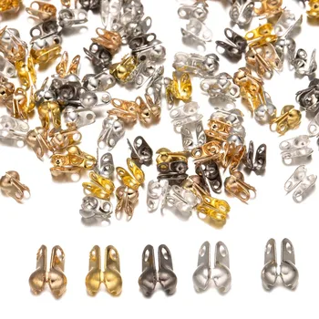 200pcs 1.5/2/3.2 mm Perle en Métal, des Conseils à Clapet Noeud de Couverture Grand Extrémités de Casquettes pour DIY Bracelet de Bijoux d'effectuer des Fournitures Accessoires