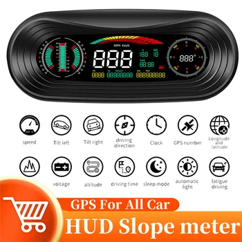 HUD Head-Up Display P18 de GPS de Voiture de Pente Compteur Inclinomètre 4x4 off-Road Numérique Alarme de Vitesse de Rappeler Voiture Smart Pour l'Ensemble de la Voiture