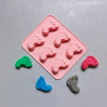 Baby-Foot Imprimer Moule En Silicone D'Empreinte En Forme De Bonbons Au Chocolat Moule À Glaçons Cookie Décoration De Gâteau D'Outils De Fabrication De Savon Pieds