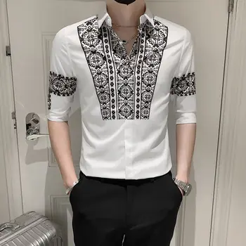 Fashion Cravate Épissé half Sleeve Shirts Imprimés des Vêtements pour Hommes 2023 Été, des Nouvelles Surdimensionné Casual Tops Loose coréen Shirt