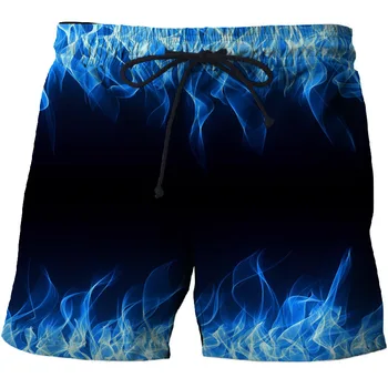 Nouveau Lce Chaud Dragon 3D maillot de bain de l'Été Hommes de la Mode Plage Pantalon Casual Hommes Femmes Maillots de bain en Bleu de la Flamme d'Impression Surf Shorts Hommes