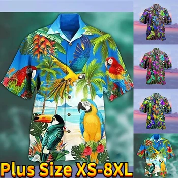 2023 Tropicale Hawaïenne Shirt Hommes de la 3d de Vacances à la Plage Chemise à manches Courtes d'Été Lâche Respirant Haut T-shirt des Hommes de Revers de Chemise
