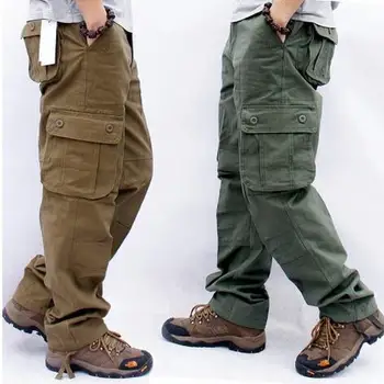 Hommes Pantalon Cargo Décontracté Multi Poches Militaire Tactique Pantalon Masculin Outwear Lâche Droites pantalons Pantalons Longs, Plus la taille de 29-44
