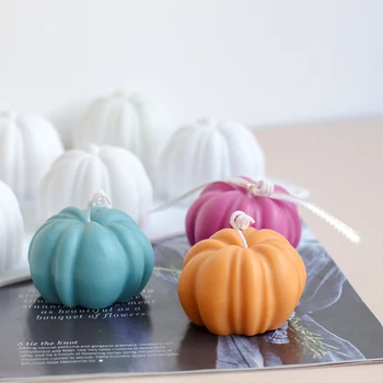 3D Citrouille Bougie Silicone Moule DIY Fabrication de Savon Plâtre d'Argile de l'Artisanat de la Moisissure Halloween Décoration de la Maison Mignon Gâteau de Moules à Chocolat