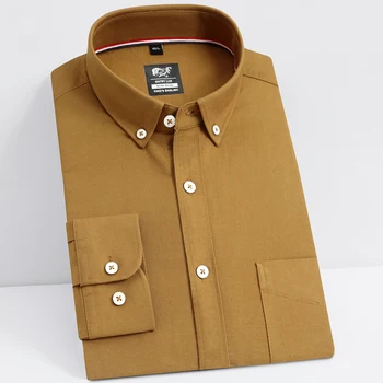 Hommes, 100% Coton Casual Durabilité Oxford Chemises Poche Poitrine Unique du Printemps à l'Automne à Manches Longues de série Button-down Shirt