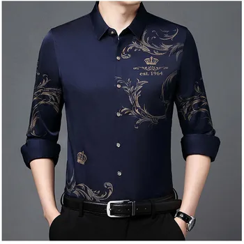 La Mode Des Hommes Longue Manches Affaires Shirt Printemps Automne Mince Streetwear Chic Et Décontractée Coréen Bouton Nouveau Hommes Vêtements En Vrac Tops 2023