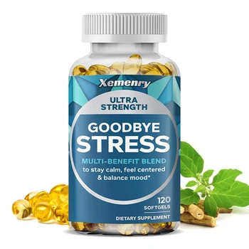 Le Soulagement du Stress, de Capsules avec le GABA, la L-Théanine, de l'Humeur & le Soulagement du Stress, sans Gluten, sans OGM 120 Capsules