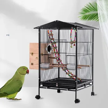 Grande Cage À Perroquet En Plein Air Magpie Gras Cage À Oiseaux D'Élevage En Cage Facile À Nettoyer Et Facile À Construire Métal Nid D'Oiseau Oiseau Accessoires
