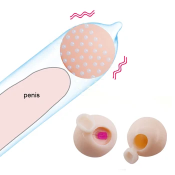 Vibrant Préservatif Ball pour les Hommes d'Agrandissement de Pénis les Femmes Vagin G-Spot Boules de Massage Jouets pour Adultes Extenseur de Pénis Bite Agrandisseur de Perles