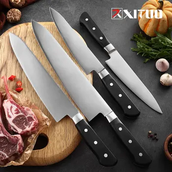 XITUO 1-4PCS Set de Couteau de Cuisine en Acier Inoxydable de la Viande de Poisson Couperet Couteau Couteaux de cuisine Set de Fruits Couteau à Légumes en Plastique PP Poignée