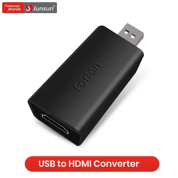 Junsun HDMI-USB-compatible Adaptateur Display Port HDMI Mâle port Usb vers HDMI Adaptateur Vidéo Audio Pour PC TV Radio