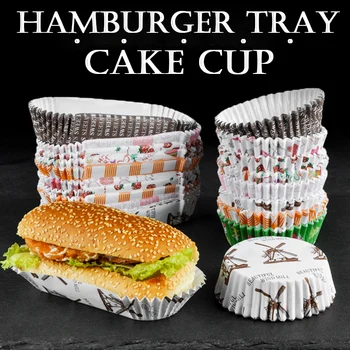 gâteau rond tasses de 200Pcs hamburger tiroir, commode et pratique plateau de pain, de petits cake, Gâteau de pain bac à papier