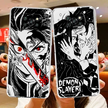 Tueur de démon Cool Anime Transparent étui de Téléphone Pour Xiaomi Mi Poco X5 X4 X3 NFC F4 F3 GT M5s M4 M3 Pro C55 C50 5G