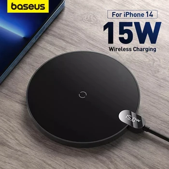 Baseus 15W Qi Chargeur sans Fil Pour iPhone 14 13 12 Pro Max Affichage Numérique Rapide de Charge sans Fil Pour Samsung pad de Xiaomi HuaWei