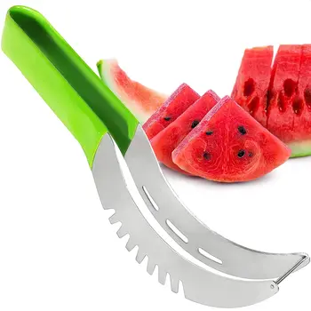 Inoxydable Pastèque Trancheuse lame de Cutter avec anti-dérapant de la pellicule de Plastique de la Poignée de Fruits Outils Gadgets de Cuisine pour l'Ananas Melon